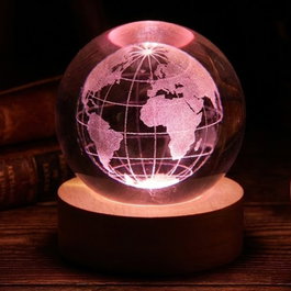 Home Deco Factory Lampe Verre Effet Boule de Cristal