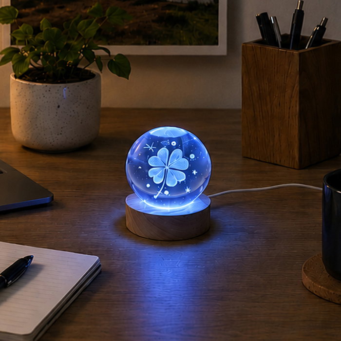 Home Deco Factory Lampe Verre Effet Boule de Cristal
