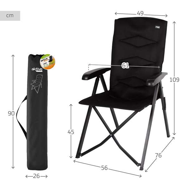Color Baby - Chaise pliante compacte en aluminium 49x76x109 cm, pour enfant à partir de 3 ans, pliable