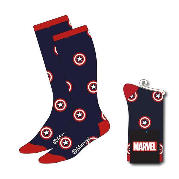 Marvel Calcetines T3845 - Chaussettes avec motifs Marvel, Taille unique 38/45 (Noir)