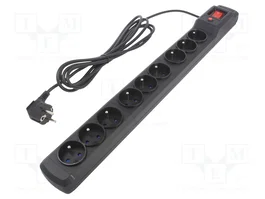 ARMAC Bloc multiprise parafoudre 9 prises, noir, 3m