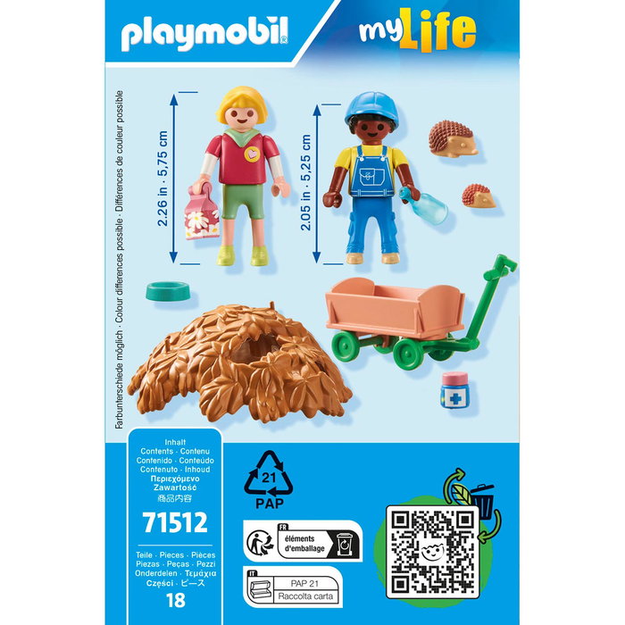 PLAYMOBIL Soins de la famille de hérissons My Life 71512