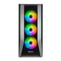 Sharkoon TG7M RGB Boîtier PC Gaming ATX Moyen Tour Noir avec 4 Ventilateurs PWM 120 mm RGB, USB Type-C