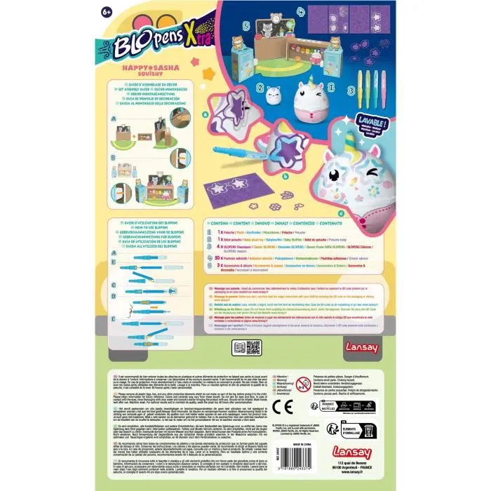 Lansay Blopens XTRA Happy Sasha et bus magique - Ensemble créatif de 6 ans avec squishy, pochoirs et mini ami surprise Lansay Blopens XTRA Happy Sasha et bus magique - Ensemble créatif de 6 ans avec squishy, pochoirs et mini ami surprise