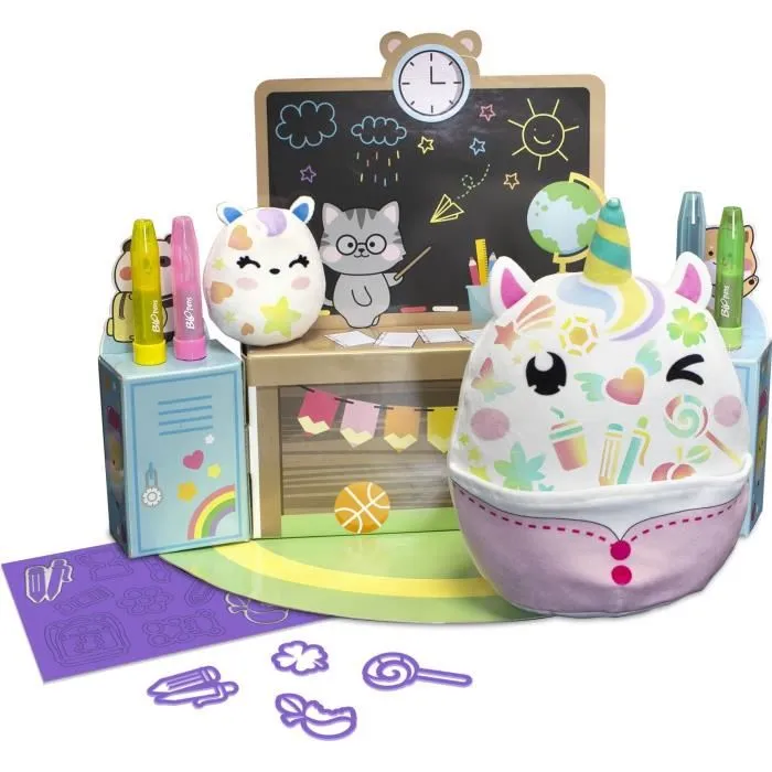 Lansay Blopens XTRA Happy Sasha et bus magique - Ensemble créatif de 6 ans avec squishy, pochoirs et mini ami surprise Lansay Blopens XTRA Happy Sasha et bus magique - Ensemble créatif de 6 ans avec squishy, pochoirs et mini ami surprise