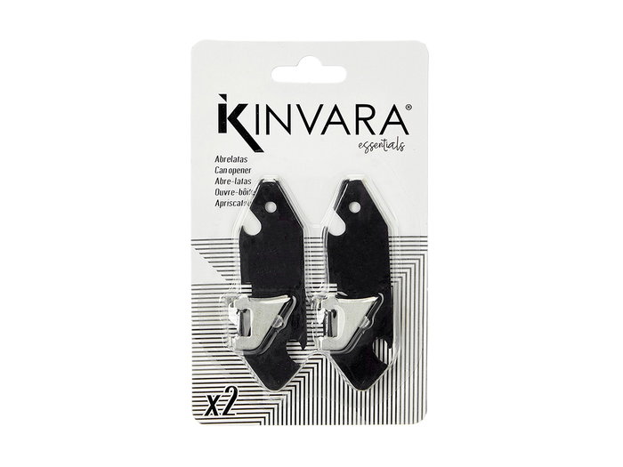 Kinvara Lot de 2 Ouvre-boîtes Noir 9x15x1.5 cm (Set de 48)