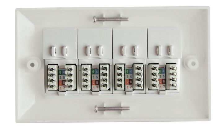 Lanview Plaque murale CAT6 4 ports Type UK 146*86mm