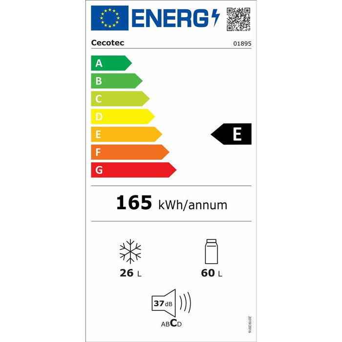 Réfrigérateur combiné Cecotec rouge 86 L Bolero CoolMarket 2D Origin 86 E LED