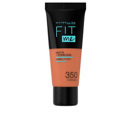 Maybelline FIT ME! Foundation Matte + Poreless #350-Caramel - Teint Matifiant et Affinant les Pores, pour Peaux Mixtes à Grasses