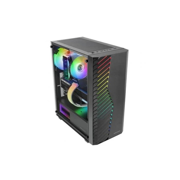 Mars Gaming MCVOLT Boîtier PC Semitorre ATX Noir Maillage Total Ventilation Cristal Armé USB-C