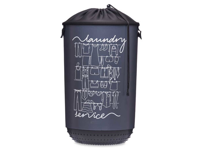 KIPIT Bac de rangement plastique 40L avec fermeture tissu laundry
