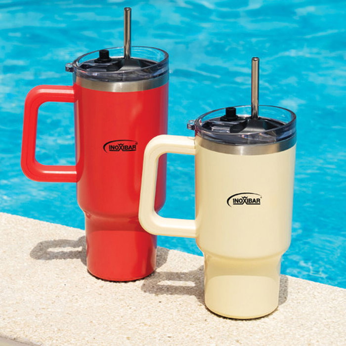 Inoxibar Tasse Thermos avec Couvercle Jaune 960 ml Inoxibar Tasse Thermos avec Couvercle Jaune 960 ml