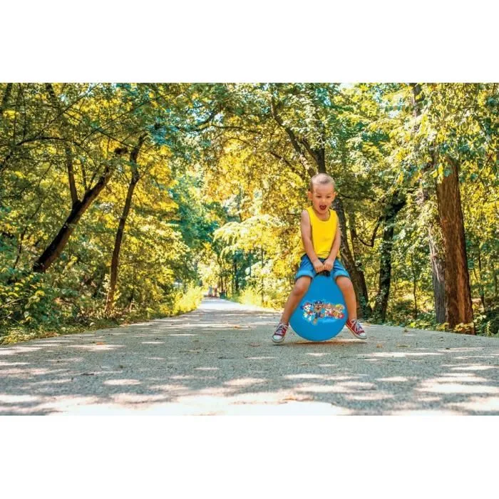 Lexibook - Balle sauteuse gonflable Pat' Patrouille, 45 cm, pour enfant 3 ans et plus, pompe incluse, motricité, résistante (jusqu'à 50 kg)