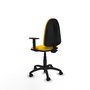 PIQUERAS Y CRESPO Chaise de bureau Aýna, tissu jaune, accoudoirs 1D