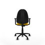 PIQUERAS Y CRESPO Chaise de bureau Aýna, tissu jaune, accoudoirs 1D