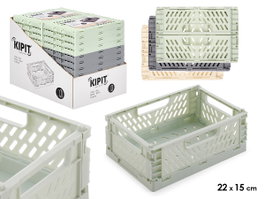 Kipit Boîte Pliable en Plastique 22x15 cm Couleurs Assorties (Set de 24)