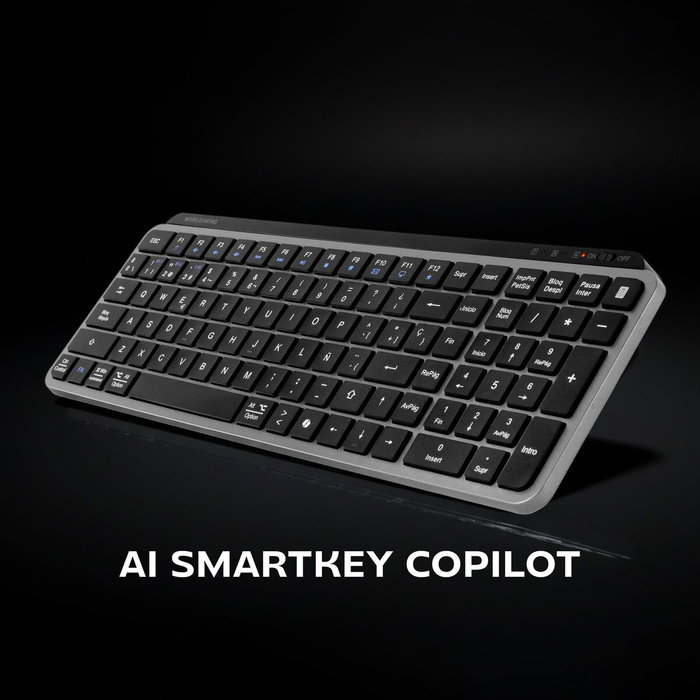 Clavier sans fil Mars Gaming MKSILENKEYSES Noir Espagnol Qwerty