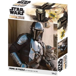 PRIME 3D Puzzle lenticulaire Mando et Grogu - 500 pièces