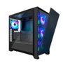 Coolbox COO-CHA-GE2000-0 Boîtier PC Gaming ATX Ge2000 Dualview, panneau en verre trempé, double façade magnétique, USB-C, 4 ventilateurs ARGB 120 mm