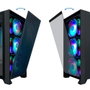 Coolbox COO-CHA-GE2000-0 Boîtier PC Gaming ATX Ge2000 Dualview, panneau en verre trempé, double façade magnétique, USB-C, 4 ventilateurs ARGB 120 mm