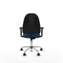 PIQUERAS Y CRESPO Chaise de bureau Algarra, simili cuir bleu, mécanisme de contact permanent