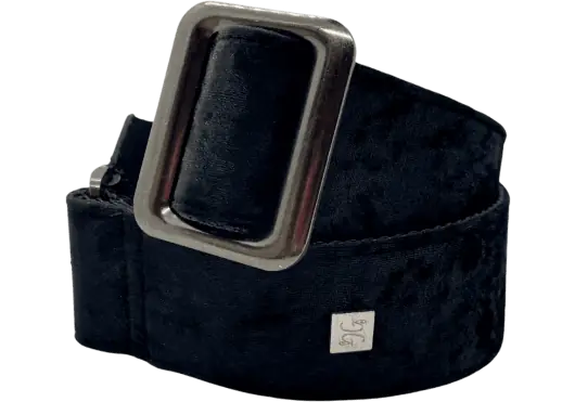 GETM Sangle Guitare/Basse Velours Froissé Noir – Nylon, Cuir, Ajustable 165 cm