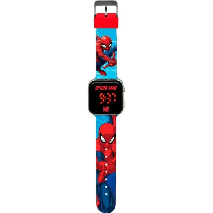 Kids Licensing Montre Bracelet LED Spiderman avec Changement de Fond d'écran pour Enfant, Heure et Date - Référence SPD4987