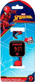 Kids Euroswan Montre digitale LED Spider-Man avec lumière - Fonctions multiples - 3,5 cm - Support multilingue - À partir de 6 ans