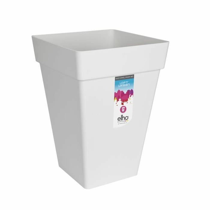 Elho Pot de fleurs carré haut Loft Urban 30 - Blanc Elho Pot de fleurs carré haut Loft Urban 30 - Blanc