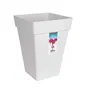 Elho Loft Urban - Pot de fleurs carré blanc, 29,3 x 29,3 x H41,3 cm - 100% recyclé avec réserve d'eau - ELHO