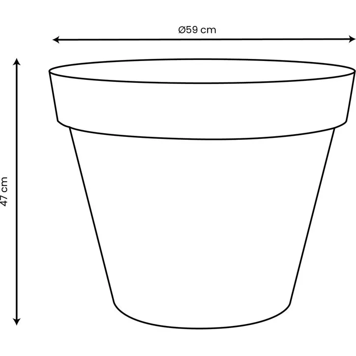 EDA Pot de fleurs rond Toscane 76 L - Ø 60 x H 47 cm - Vert laurier - En plastique pour intérieur et extérieur - Fabriqué en France