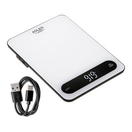Adler Balance de cuisine digitale Ad3177, blanche, 10 kg