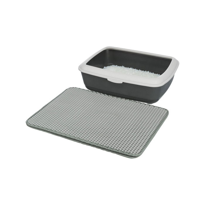 Tapis de Litière pour Chat Trixie Gris Feuille de Mousse 40 × 55 cm