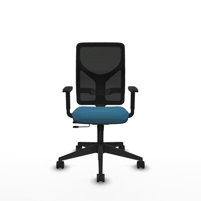 Chaise Motilla Synchrone/Traslack tissu Vert pétrole Maille Noir Base pyramidale noire Accoudoir 1D Sans appui-tête Roulettes 65mm nylon Chaise Motilla Synchrone/Traslack tissu Vert pétrole Maille Noir Base pyramidale noire Accoudoir 1D Sans appui-tête Roulettes 65mm nylon