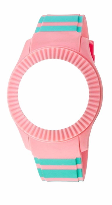 WATXANDCO Bracelet de montre en silicone 43mm Rose et Turquoise WATXANDCO Bracelet de montre en silicone 43mm Rose et Turquoise