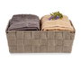 KIPIT Cesta rectangulaire en tissu tressé beige sans anses