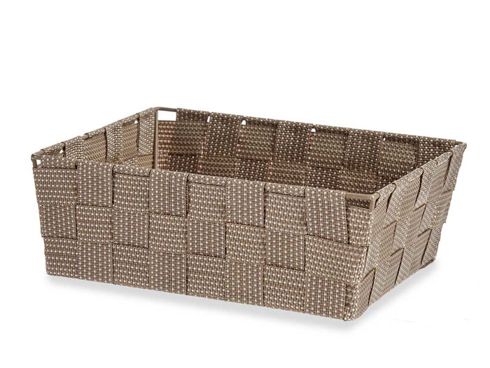 KIPIT Cesta rectangulaire en tissu tressé beige sans anses KIPIT Cesta rectangulaire en tissu tressé beige sans anses