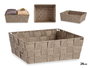KIPIT Cesta rectangulaire en tissu tressé beige sans anses