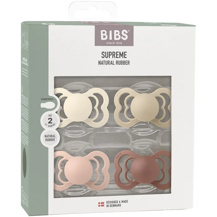 Bibs Pack de 4 sucettes Supreme Taille 2 - Ivory Vanilla Blush Woodchuck Bibs Pack de 4 sucettes Supreme Taille 2 - Ivory Vanilla Blush Woodchuck