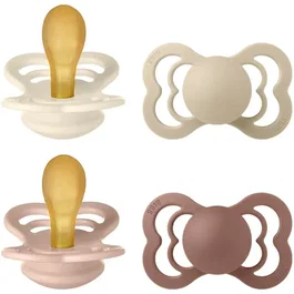 Bibs Pack de 4 sucettes Supreme Taille 2 - Ivory Vanilla Blush Woodchuck
