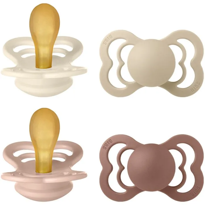Bibs Pack de 4 sucettes Supreme Taille 2 - Ivory Vanilla Blush Woodchuck Bibs Pack de 4 sucettes Supreme Taille 2 - Ivory Vanilla Blush Woodchuck