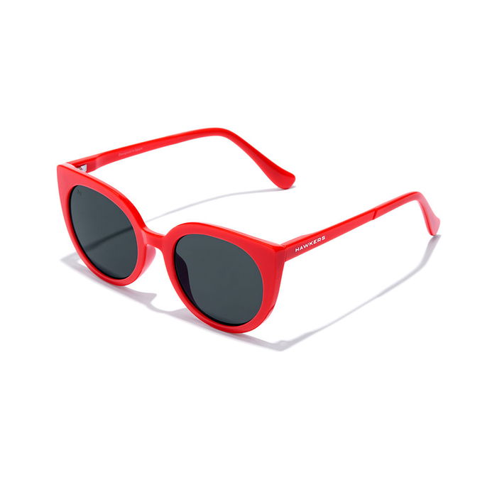 Hawkers Lunettes de soleil DIVINE KIDS pour enfants Rouge Verres Noir Modèle Chat Polycarbonate