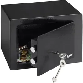 BURG-WÄCHTER Coffre fort Favor S1 K - Serrure à clé double panneton - Volume 6,6 L - Noir - 4 kg - Dimensions 170 x 230 x 170 mm