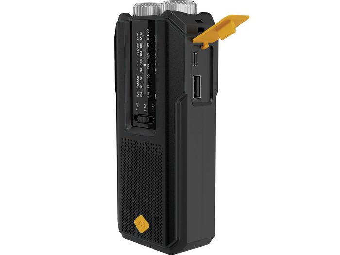 Sandberg Survivor Radio All-in-1 2000 - Radio AM/FM portable avec panneau solaire, power bank 2000 mAh, lampe de poche et manivelle