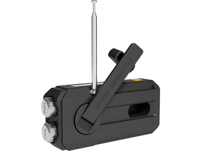 Sandberg Survivor Radio All-in-1 2000 - Radio AM/FM portable avec panneau solaire, power bank 2000 mAh, lampe de poche et manivelle