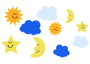 Innspiro Kit de 60 formes en gomme EVA Soleil, Lune, Étoiles et Nuages