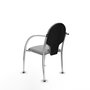 Silla Hellín tapizada con Tela color Gris claro. Brazos fijos