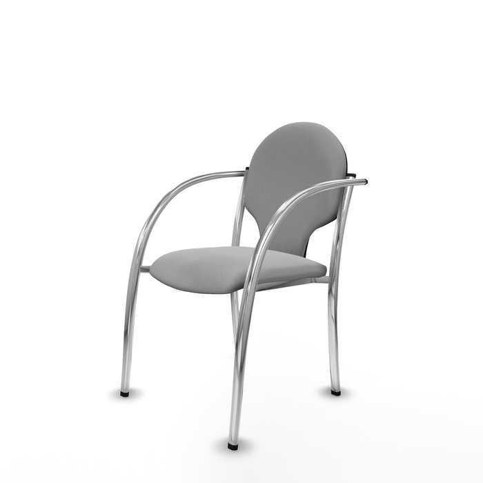 Silla Hellín tapizada con Tela color Gris claro. Brazos fijos Silla Hellín tapizada con Tela color Gris claro. Brazos fijos