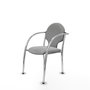 Silla Hellín tapizada con Tela color Gris claro. Brazos fijos