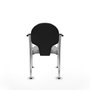 Silla Hellín tapizada con Tela color Gris claro. Brazos fijos